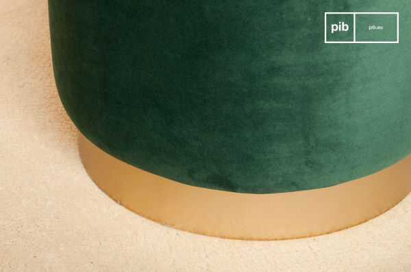 The beautiful golden brass base blends perfectly with the velvet.