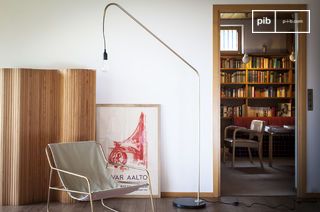 Metal and marble floor lamp Mogens