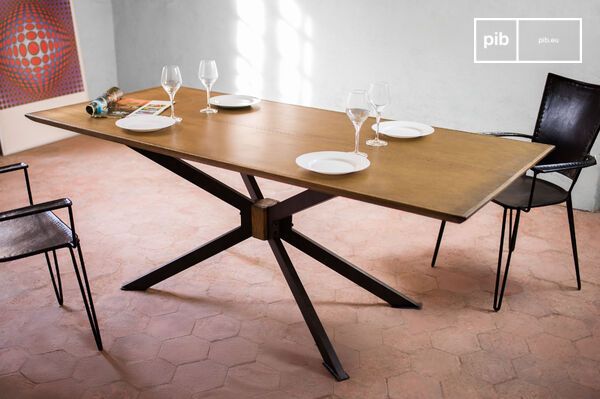 Straight lines and a perfect combination of oak wood and iron