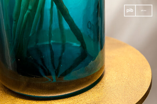 The bottom of the vase is tinted with a pretty transparent blue.