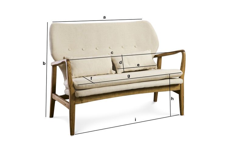 Product Dimensions Solid wood bench Breda