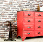 Workshop style chest of drawers in an industrial interior.