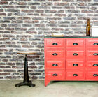 Made of metal, high and practical, ideal chest of drawers in industrial interiors.
