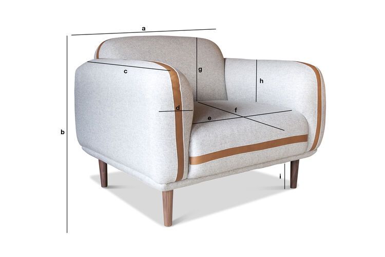 Productafmetingen Beige wollen fauteuil Britta