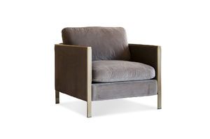 Grijze fluwelen fauteuil Brompton