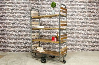 Wooden Shelf with Wheels