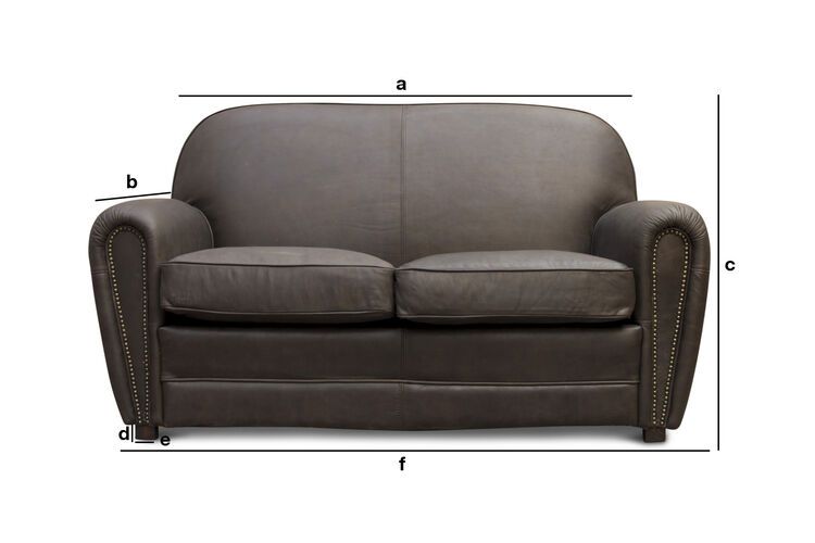 Product Dimensions Brown Cigar club sofa