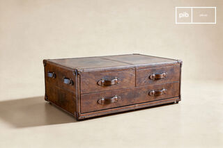 Bruin leren salontafel Goldfield