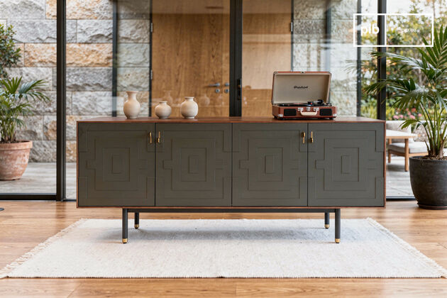 Buffet en noyer 4 portes à motifs Velina