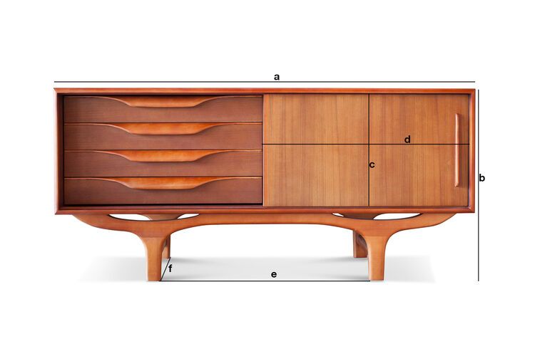 Dimensioni del prodotto Buffet scandinavo in legno Alrik