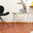 Small square coffee table in marble and gilded brass.