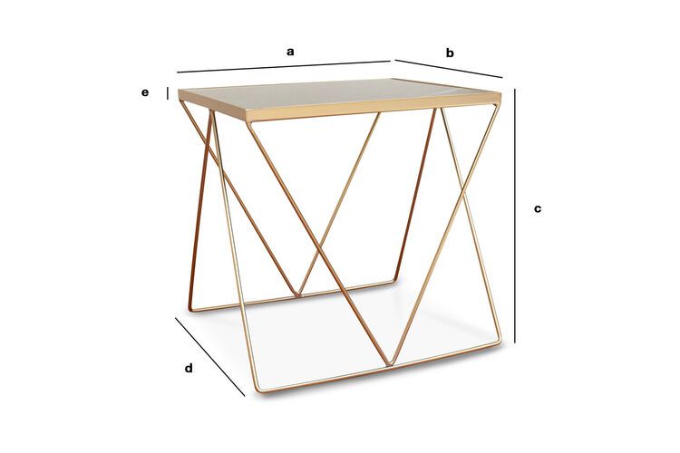 Produktdimensionen Goldener Beistelltisch Bumcello