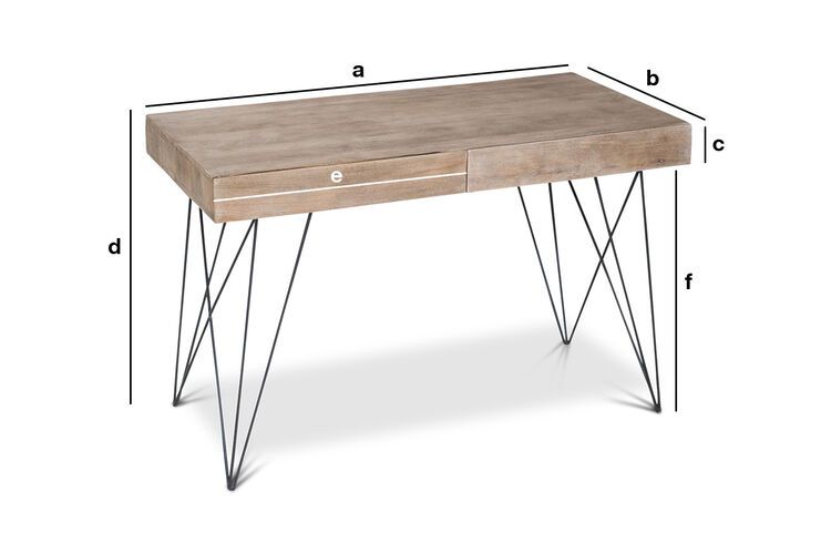 Dimensions du produit Bureau en bois Zurich