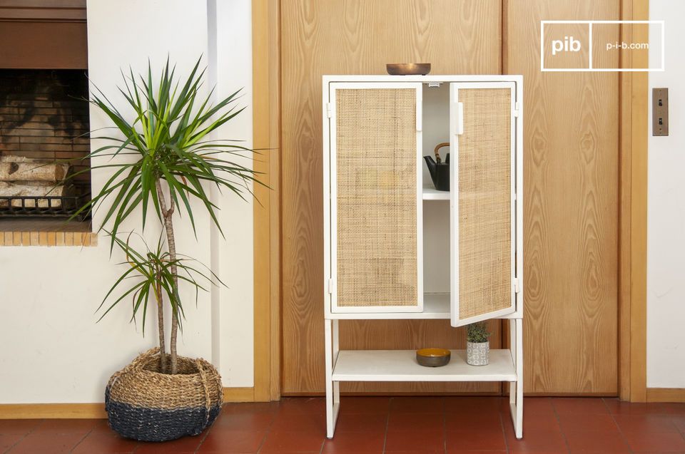 Metal and cane wardrobe Lautalie