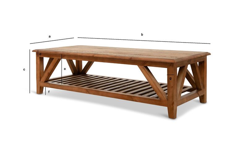 Productafmetingen Salontafel van massief hout Cadynam