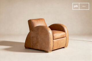 Camel leather club armchair Rockefeller