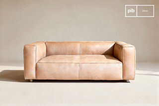 Canapé 2 places en cuir camel  Krieger