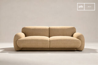 Canapé 2 places en tissu texturé camel Yuma