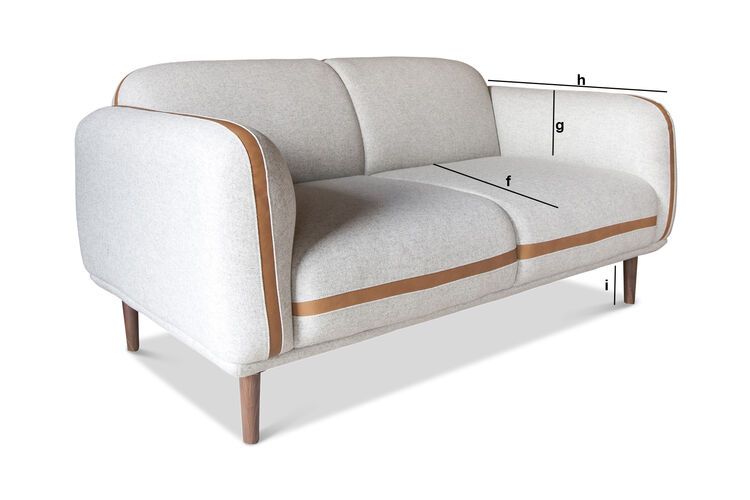 Dimensions du produit Canapé 2 places en laine gris Britta