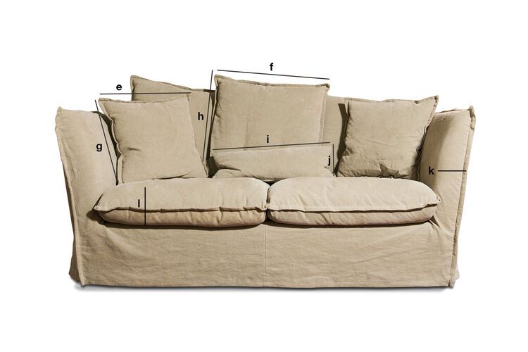 Dimensions du produit Canapé Mélodie beige