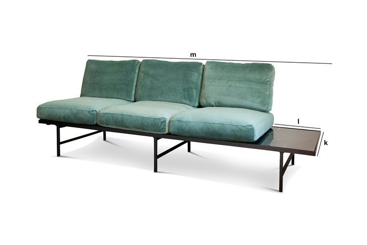 Product Dimensions Green velvet and marble sofa Carthy