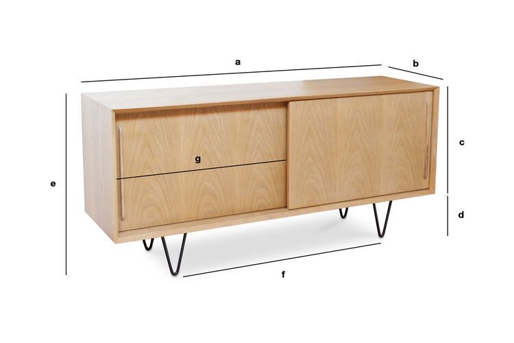 Dimensioni del prodotto Buffet in rovere chiaro Fiska