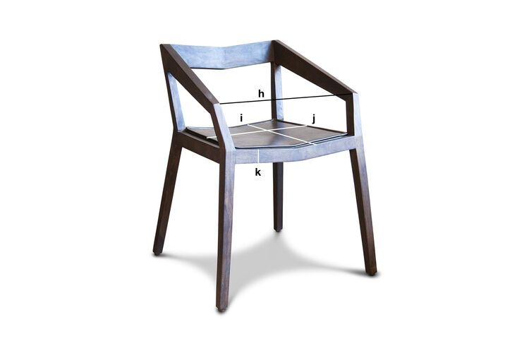 Dimensions du produit Chaise à accoudoirs Balkis