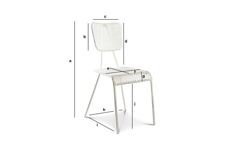 Dimensions du produit Chaise blanche Métalo