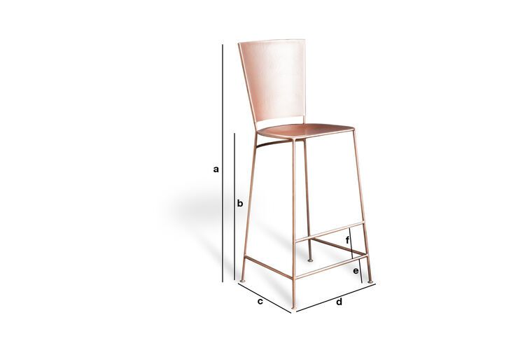 Dimensions du produit Chaise de bar cuivrée  Belery