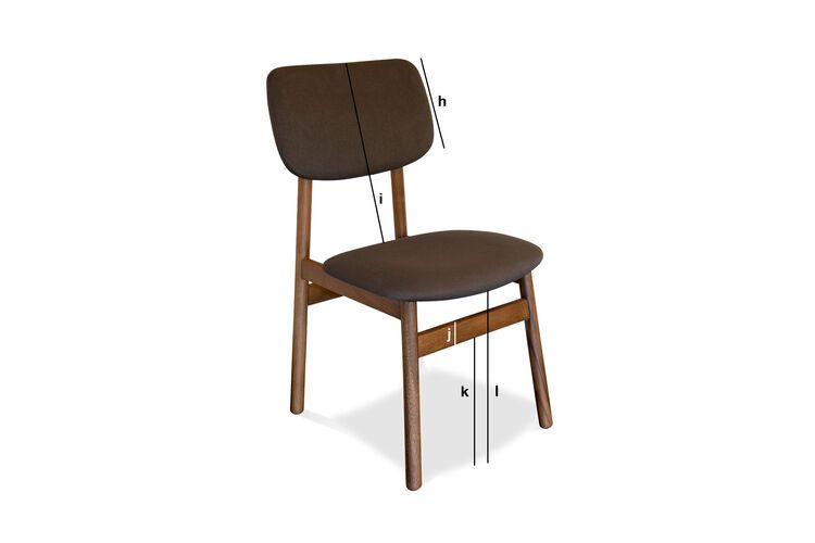 Dimensions du produit Chaise en acacia verni Larssön