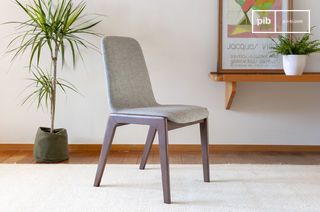Chaise en tissu gris Estella