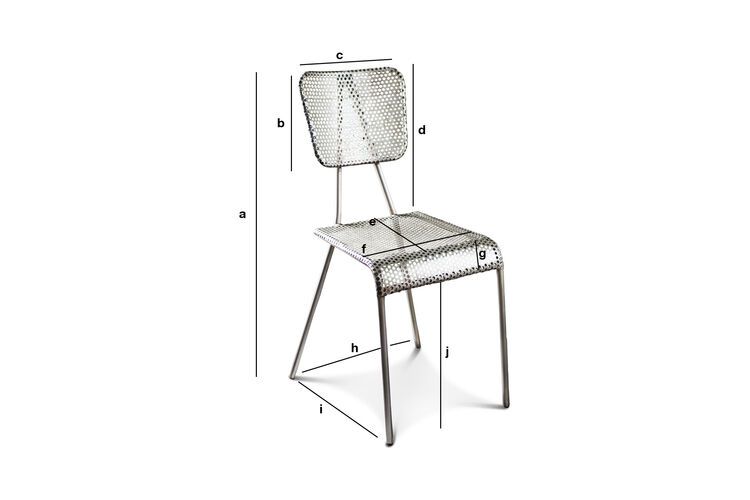 Dimensions du produit Chaise grise Métalo