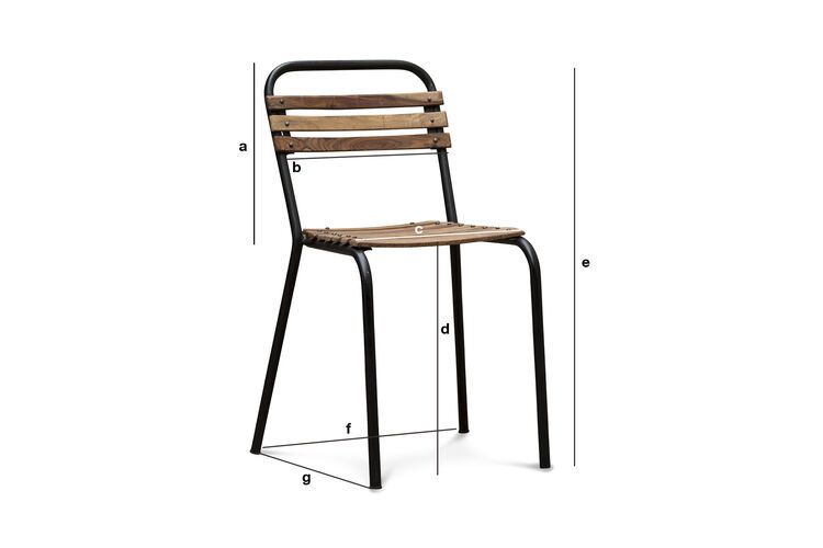 Dimensions du produit Chaise industrielle en bois  Mistral