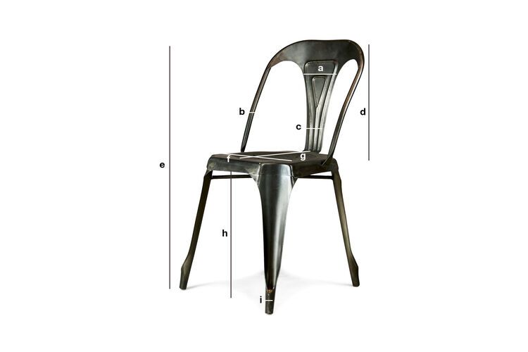 Dimensions du produit Chaise Multipl's finition vintage
