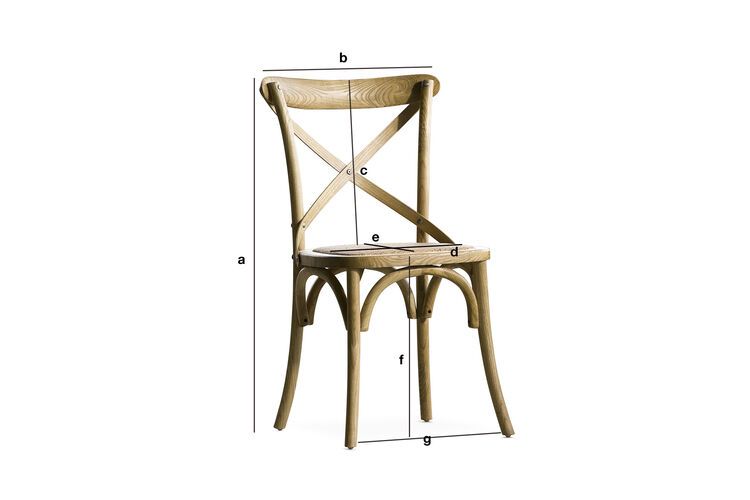 Dimensions du produit Chaise en bois finition naturelle Pampelune