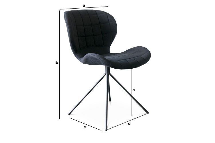 Dimensions du produit Chaise Scandinave noire Hetsik