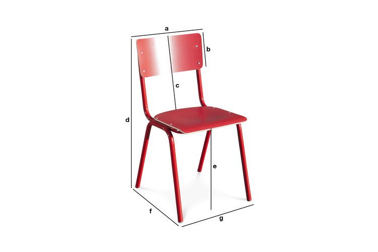 Dimensions du produit Chaise Skole rouge