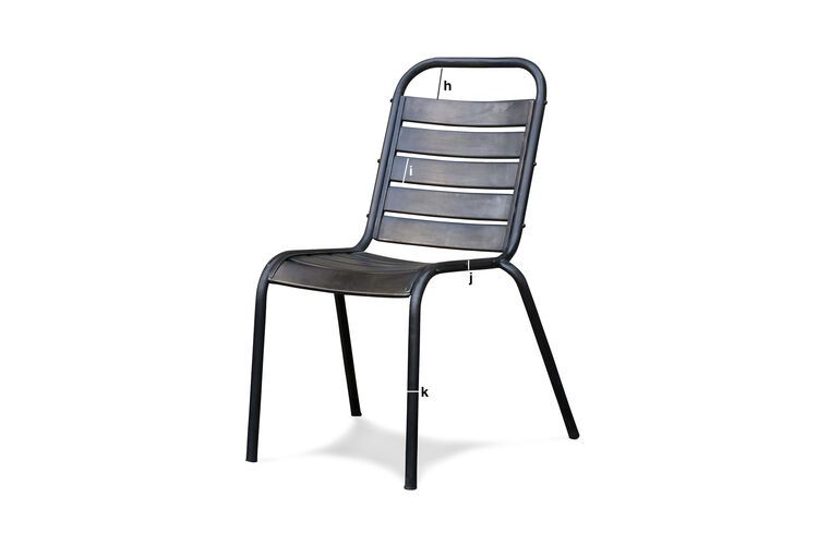 Dimensions du produit Chaise en métal noir Square