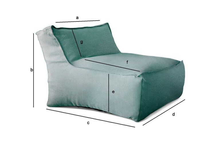 Dimensions du produit Chauffeuse de Salon Jelling en velours vert