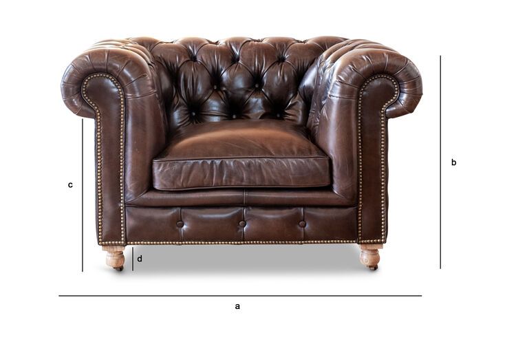 Product Dimensions Brown leather chesterfield armchair Jahn