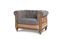 Miniatuur Grijze Chesterfield fauteuil van linnen en katoen Montaigu Productfoto