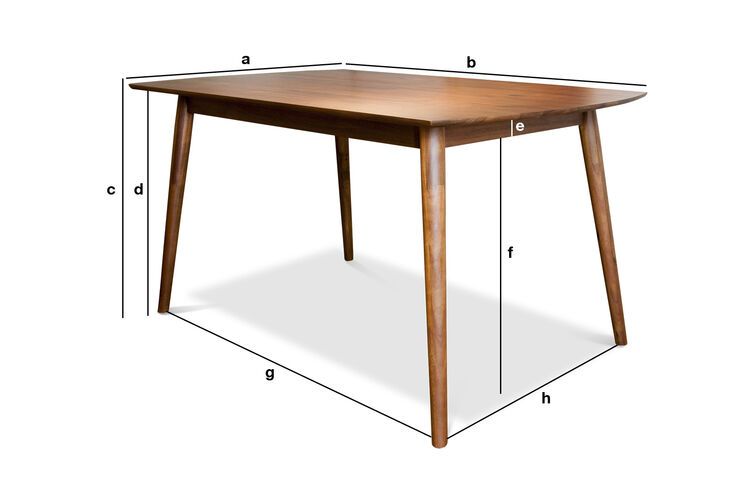 Product Dimensions Varnished acacia dining table Chinatown