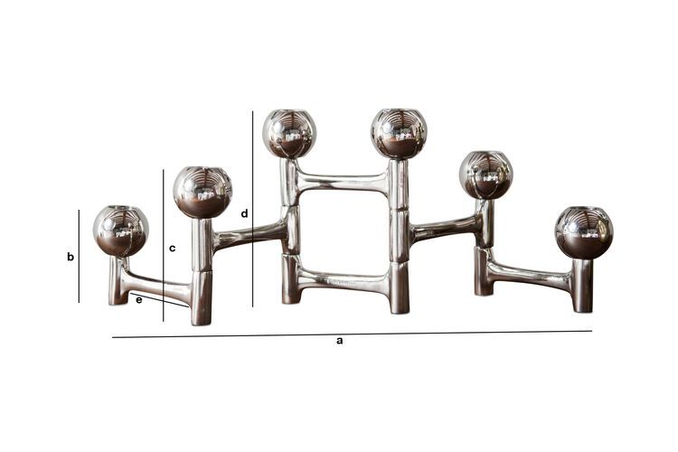 Product Dimensions Chrome chandelier Hexabal