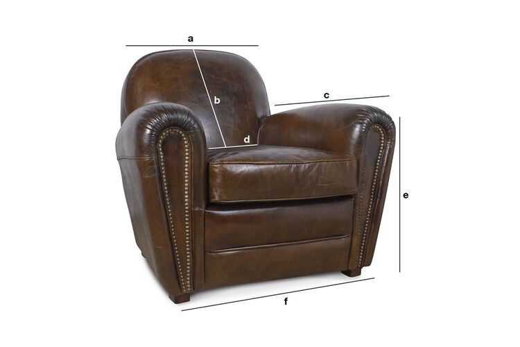 Product Dimensions Cigar Club leather armchair