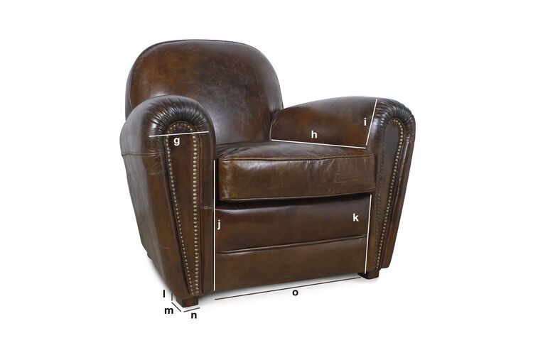 Product Dimensions Cigar Club leather armchair
