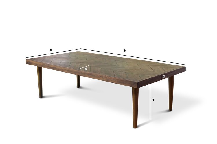 Product Dimensions Dark wood coffee table Alienor