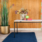 Superb white marble coffee table with a black metal base.
