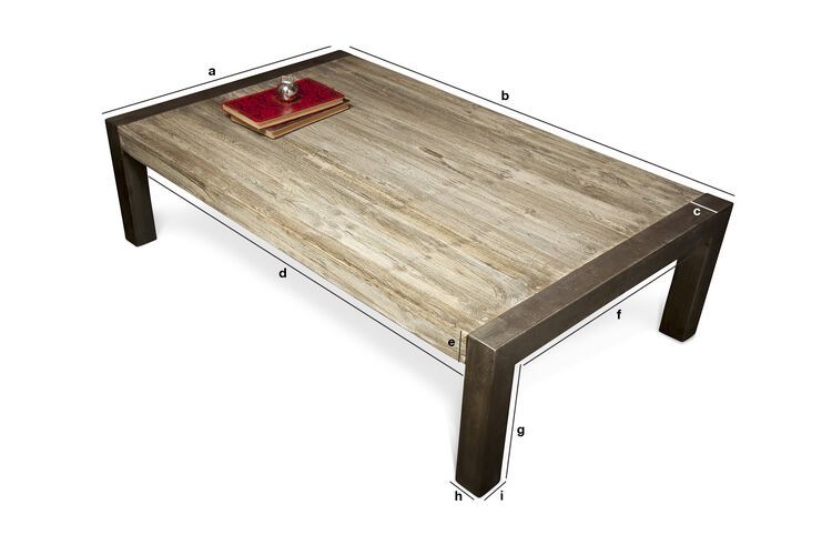 Product Dimensions Coffee table in recycled teak Saint Louis