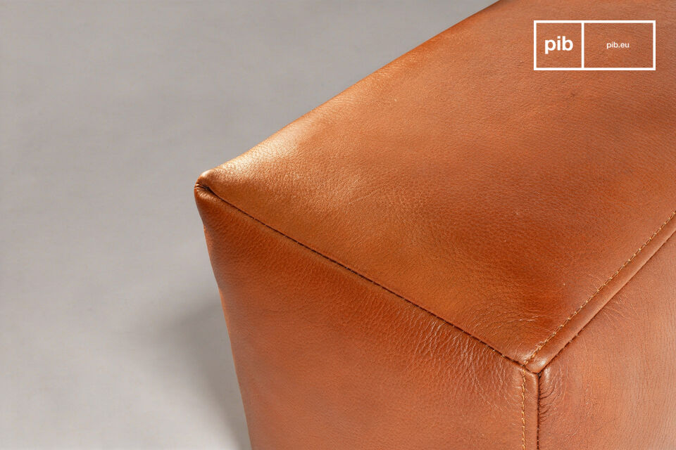 The thick cylindrical legs cross the frame and ensure lasting stability