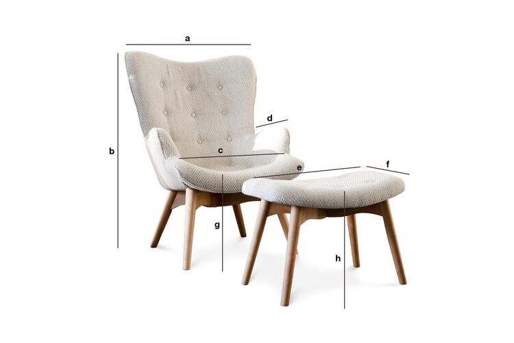 Productafmetingen Colombine fauteuil